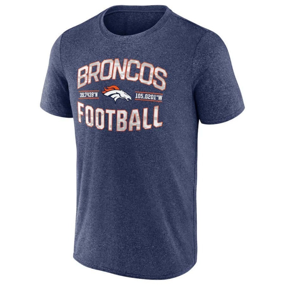 Mens Fanatics Heathered Navy Denver Broncos T-Shirt
